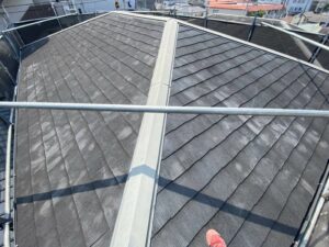 屋根カバー工法施工過程！アイジー工業スーパーガルテクト色シェイドモスグリーン